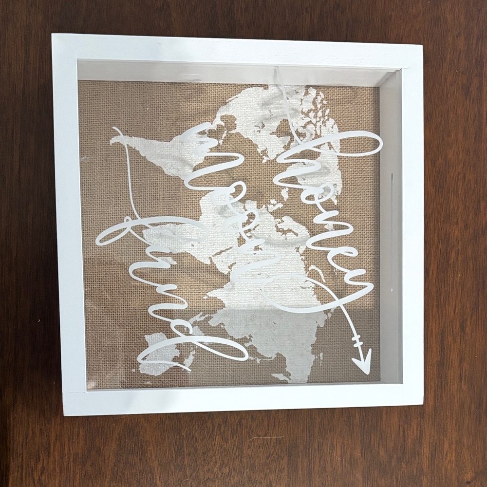 White Shadow Box with “Honeymoon Fund” decal
